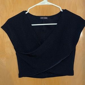 Black Dressy Crop Top. Size M